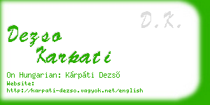 dezso karpati business card