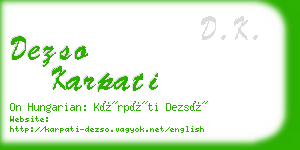 dezso karpati business card